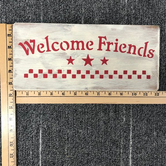 Welcome Friends Handmade in USA Wooden Sign - Picture 5 of 6